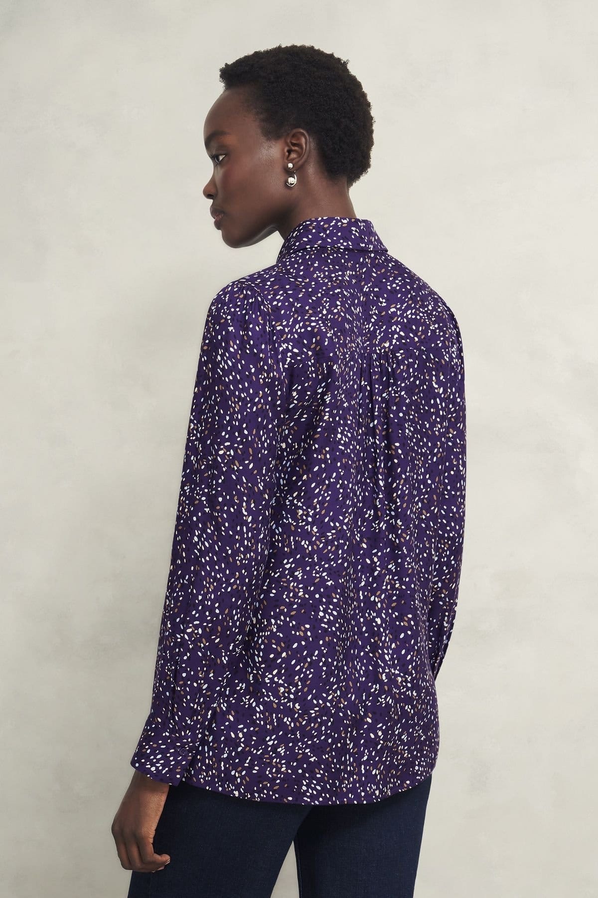 Hobbs London Hobbs London Women's Kirsty Printed Shirt in Aubergine - 4