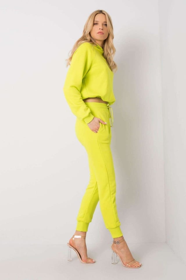 Love Lace Love Lace Women's Hooded Sweatshirt & Jogger Pants Set Style 176997 in Green - 2