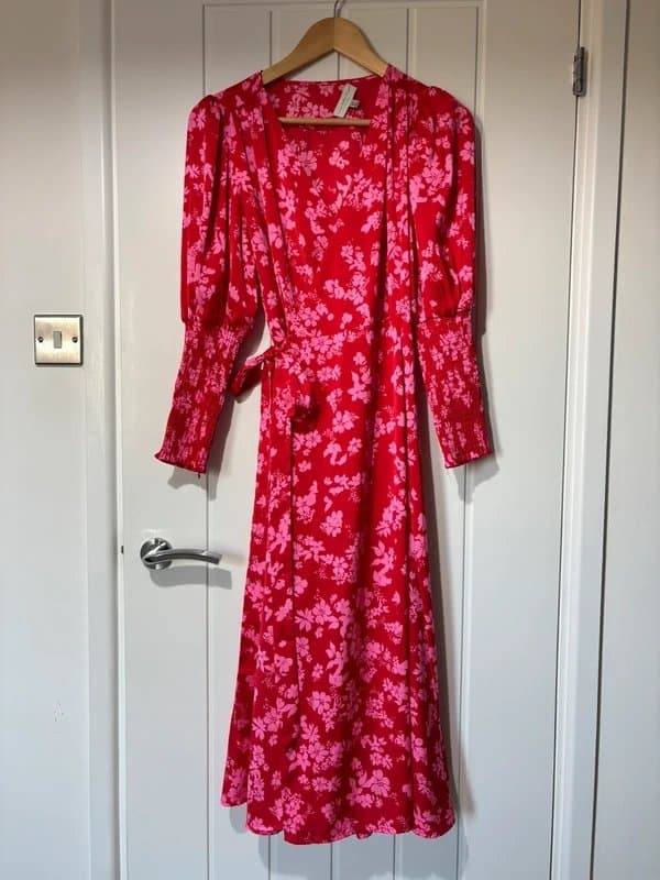 Never Fully Dressed Floral pink and red wrap dress never fully dressed