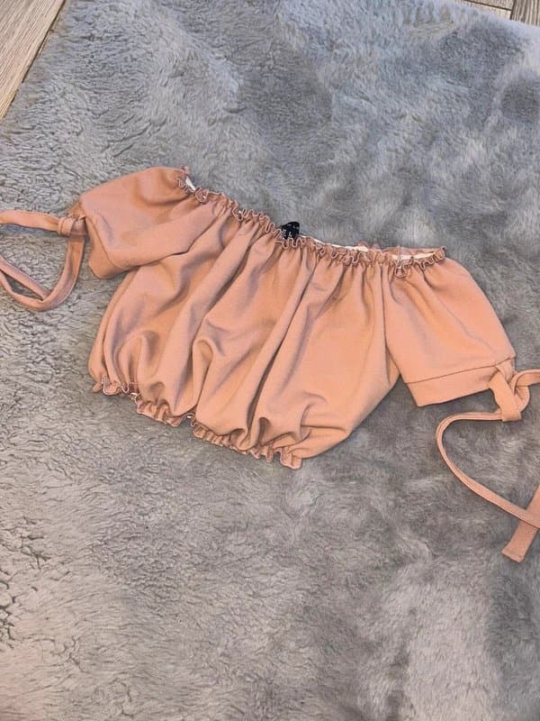 New Look New look frill crop top off the shoulders Bardot rose pink size 6