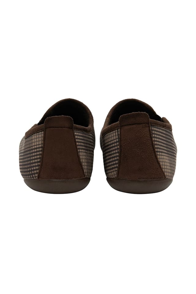 Lotus Lotus Men's 'Enrique' Check-Print Full Slippers in Brown - 3