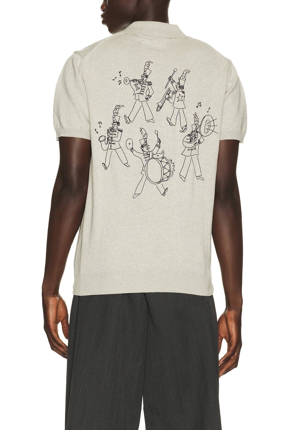 revolve Revolve Brass Band Polo in Plain Grey Melange