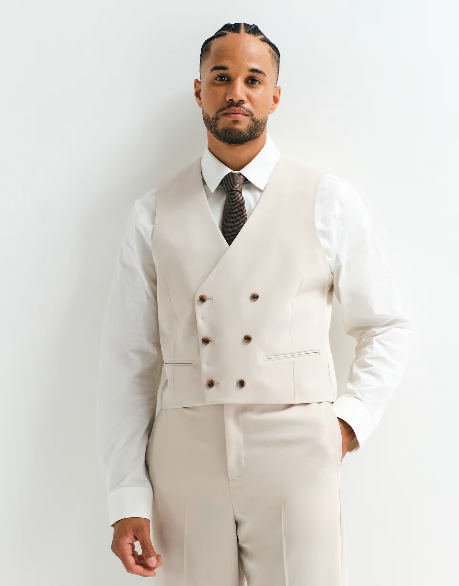 ASOS ASOS ADAPTIVE waistcoat in stone