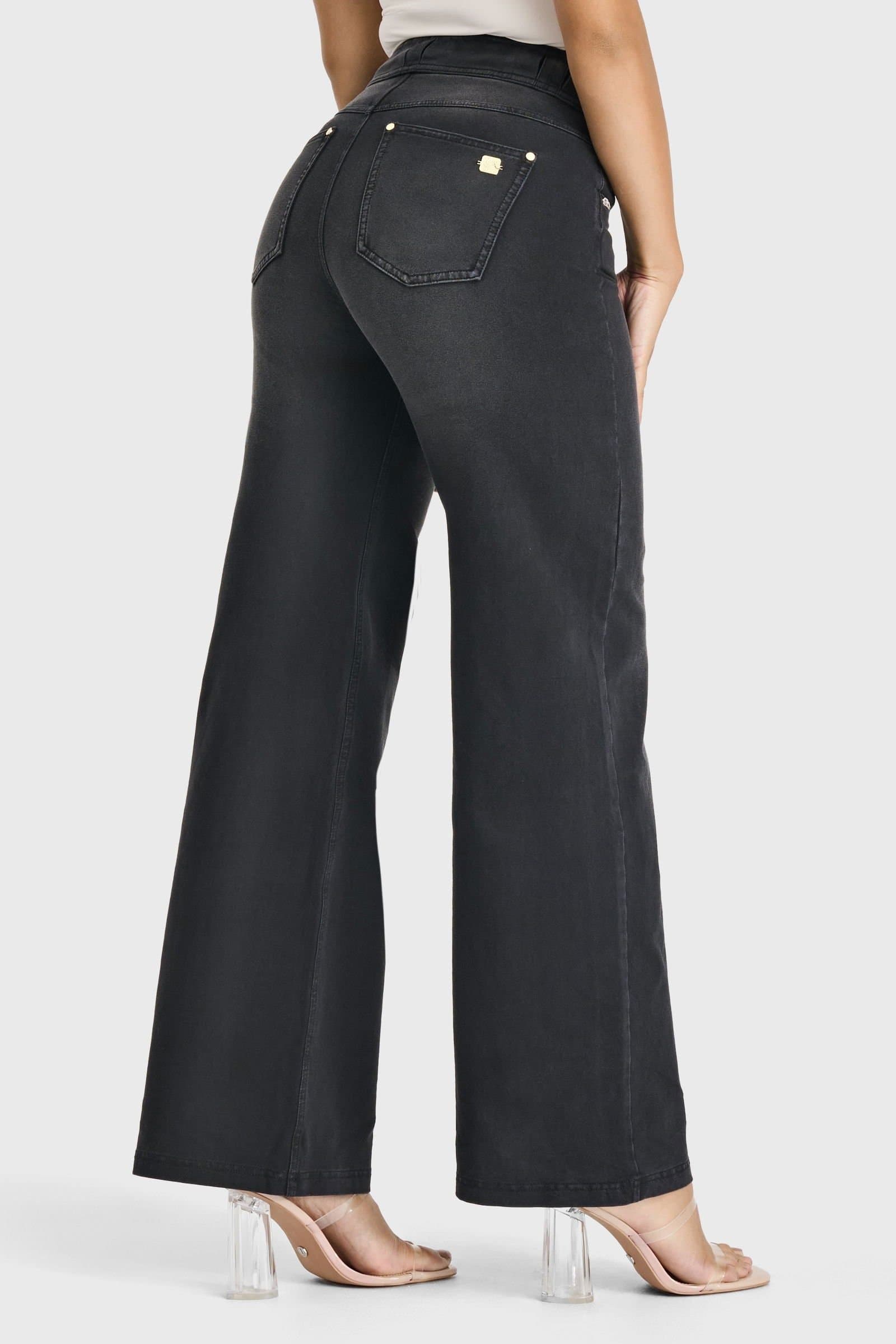 Freddy Freddy Women's N.O.W Denim High Waisted Wide Leg Jeans in Black
