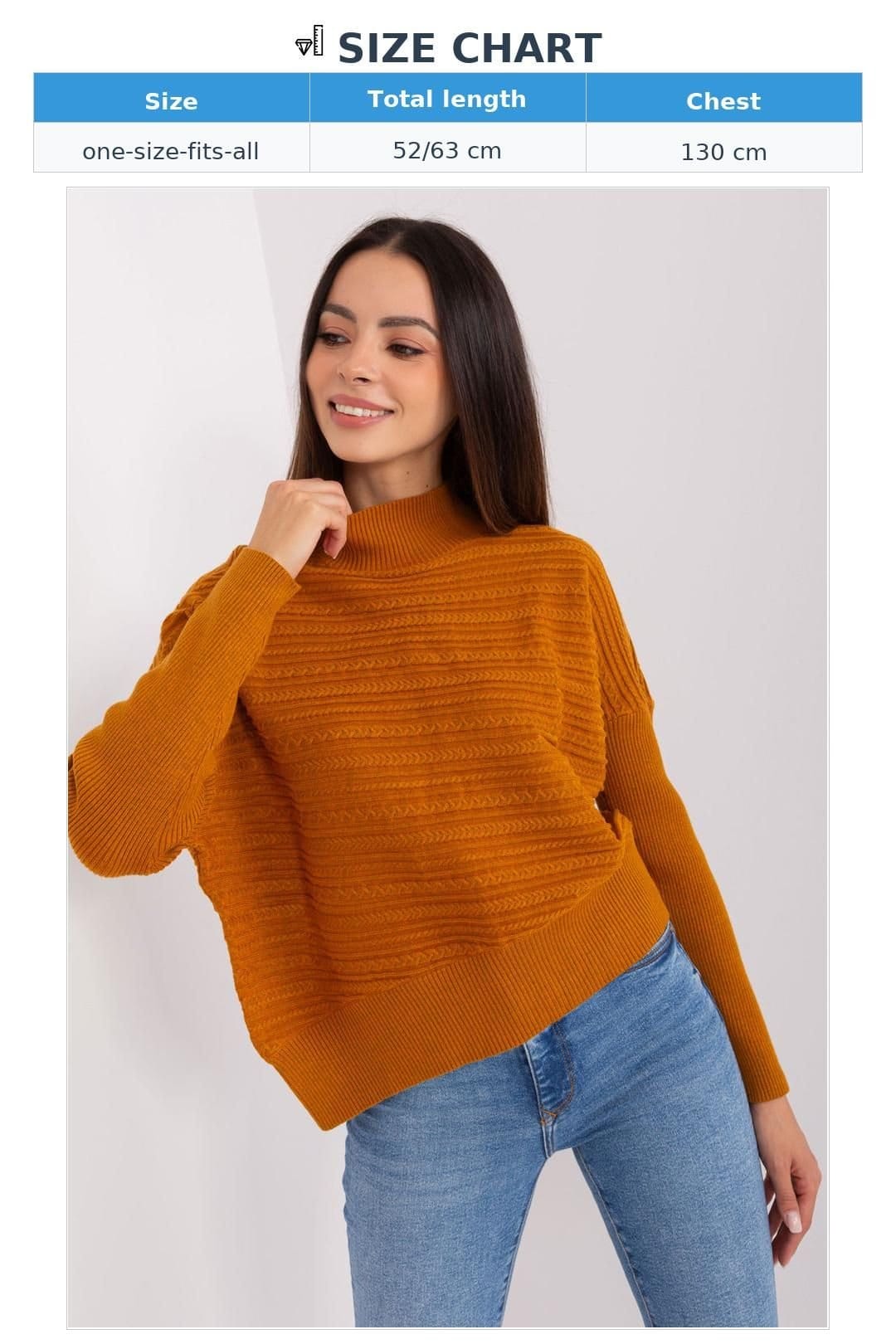 Love Lace Love Lace Women's Variegated Long Sleeve Low Turtleneck Sweater Style 186565 in Mustard - 4
