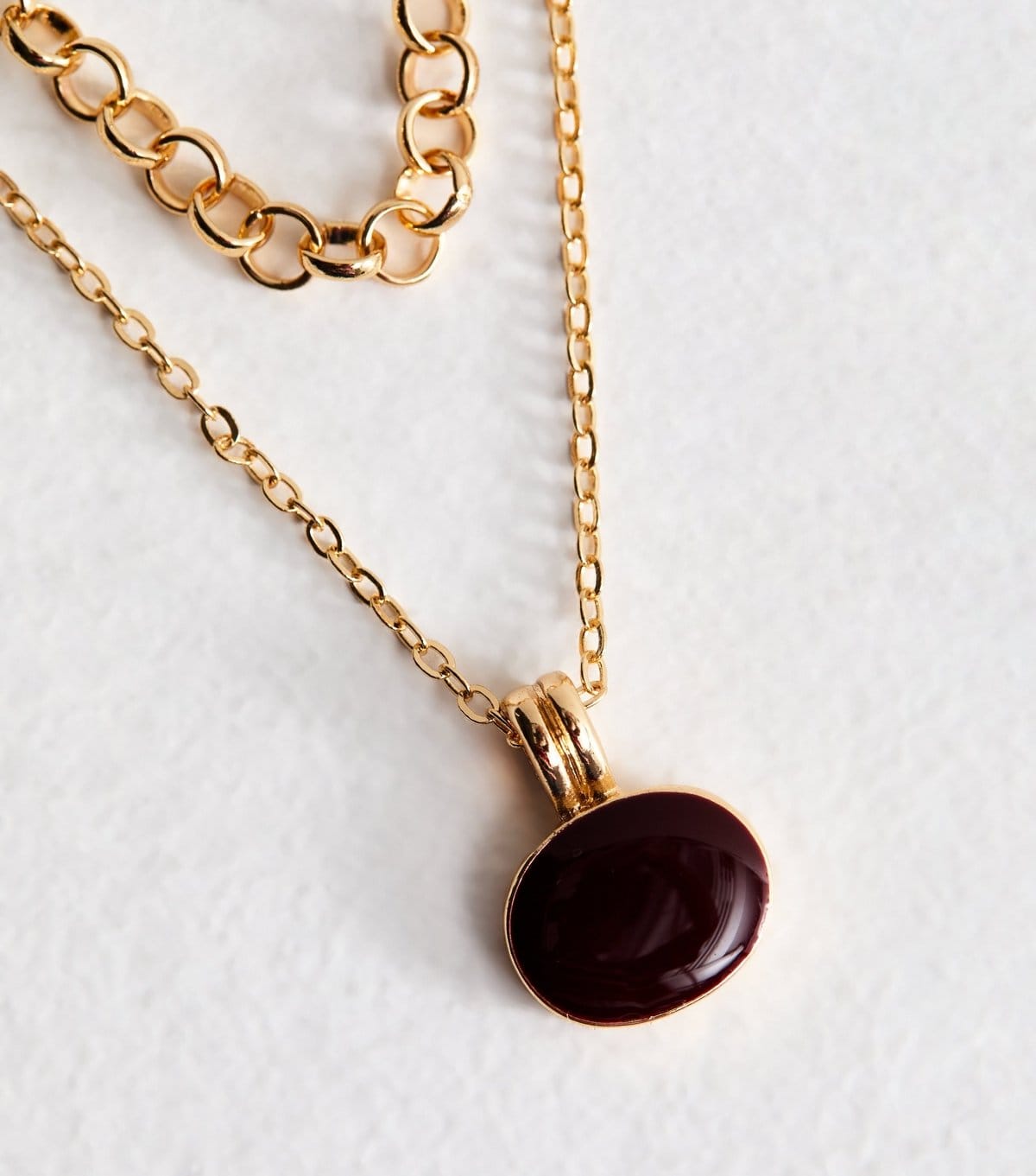 New Look Gold Tone Layered Circle Pendant Necklace New Look - 4