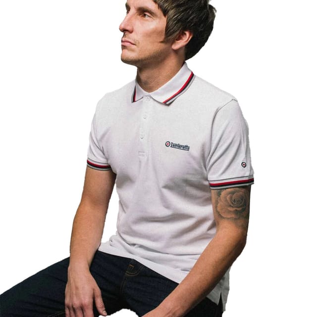 Lambretta Lambretta Men's SS25 Triple Tipped Polo Shirt in White - 3