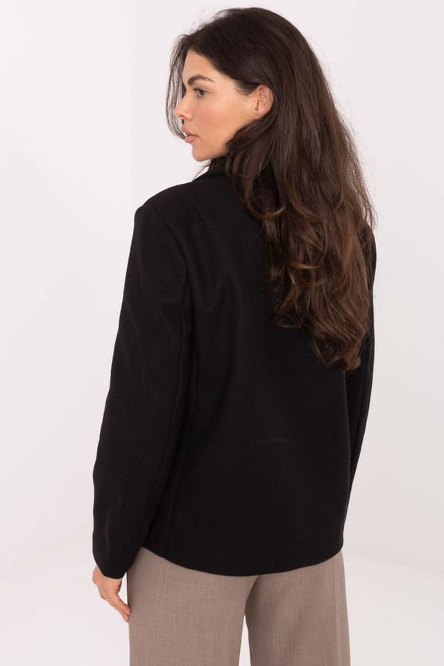 Love Lace Love Lace Women's Timeless Short Double Breasted Lapel Coat in Black - 3
