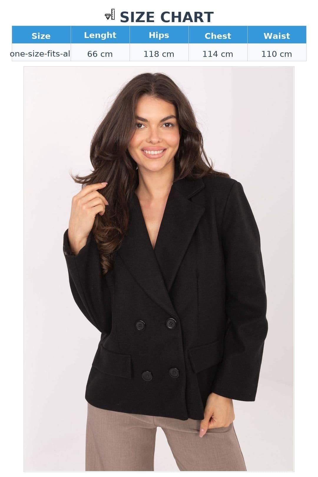 Love Lace Love Lace Women's Timeless Short Double Breasted Lapel Coat in Black - 4