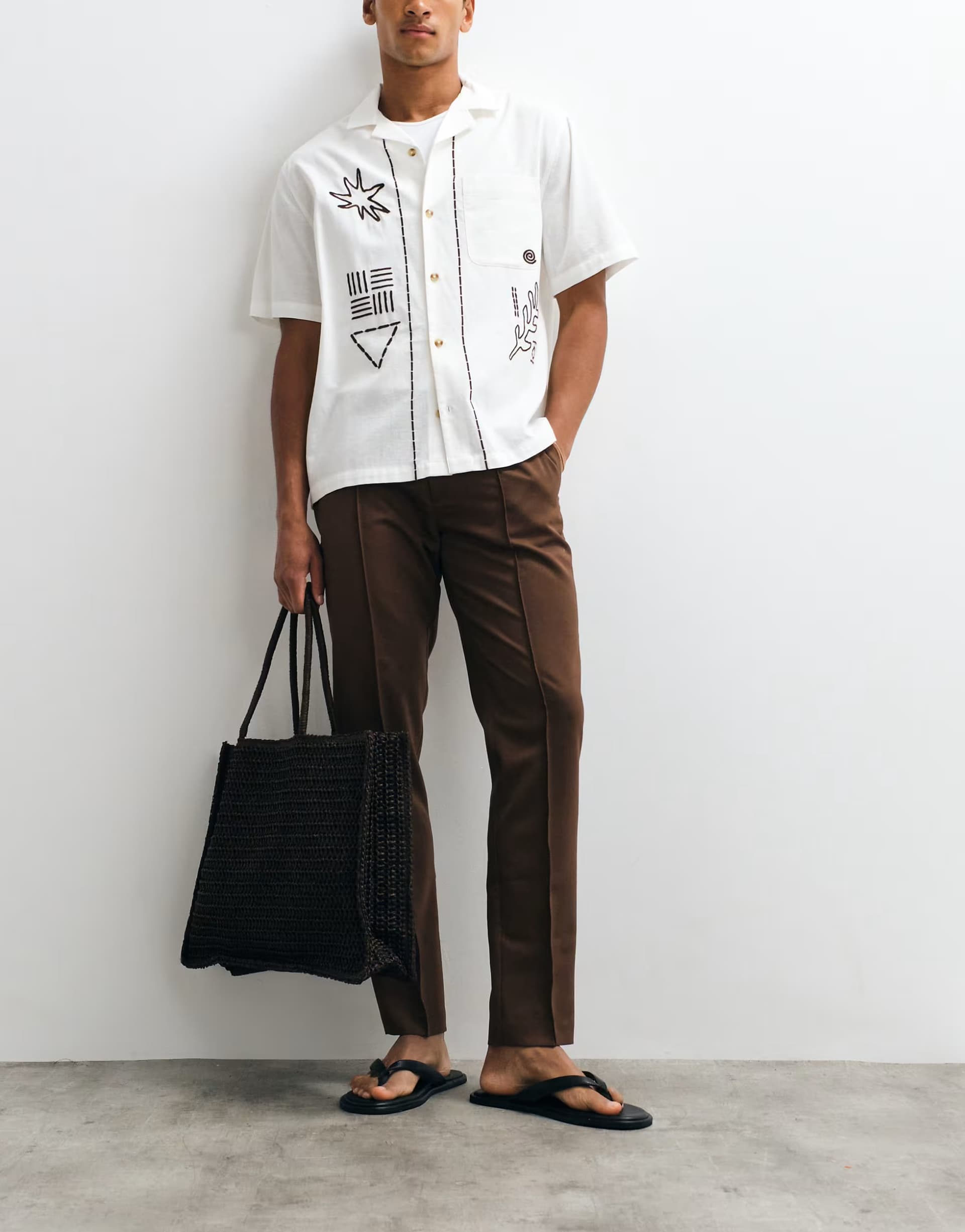 ASOS ASOS DESIGN smart slim trousers in dark brown with pintuck