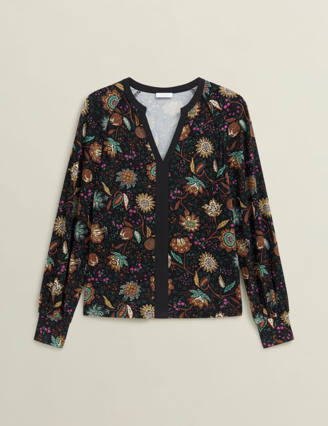 Hobbs London Hobbs London Women's Zelia Botanical Print Blouse in Black - 2