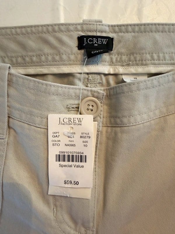 J.Crew J.Crew City Fit Chinos Khaki Pants Women’s Size 10 New with Tags - 1