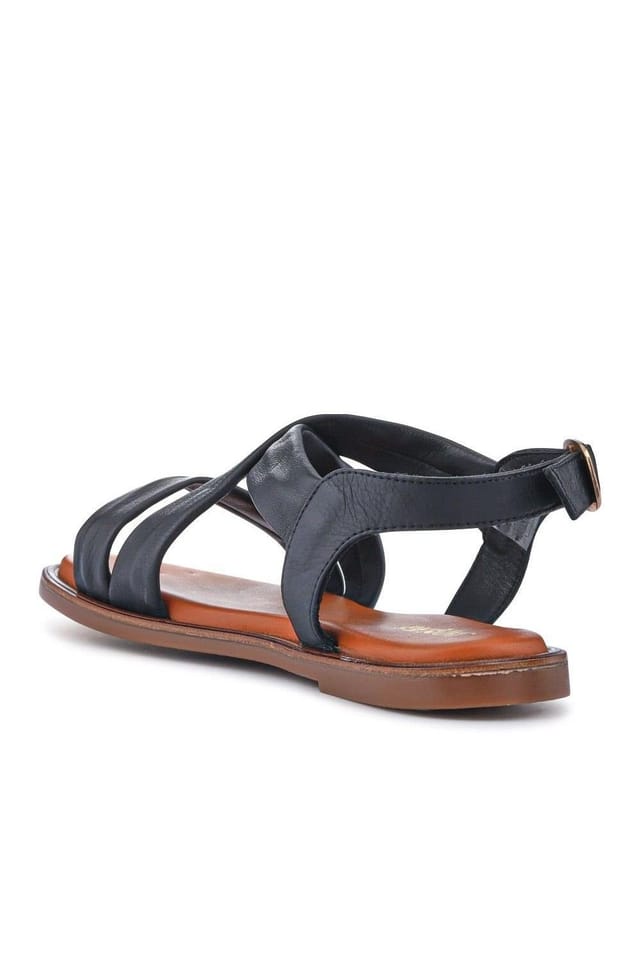 Jones Bootmaker Jones Bootmaker Women's Haliwide Leather Wide-Fitting Sandals in Black - 3