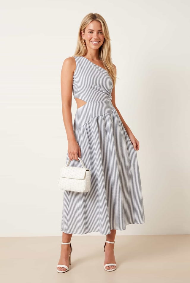 Style Cheat Style Cheat Women's Jasmine Stripe Dress in Blue - 2