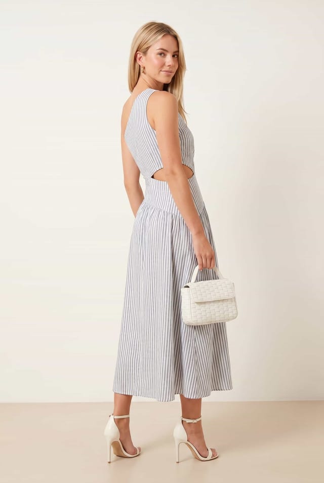 Style Cheat Style Cheat Women's Jasmine Stripe Dress in Blue - 3