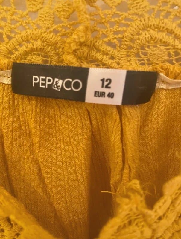 Pep&Co Mustard Off-the-Shoulder Boho Top – Size 12