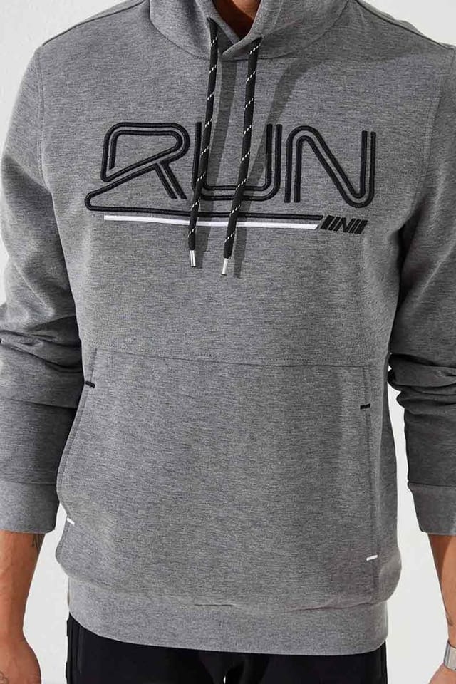 Tommy Life Tommy Life Men's Logo Printed Hooded Sweatshirt in Grey - 3