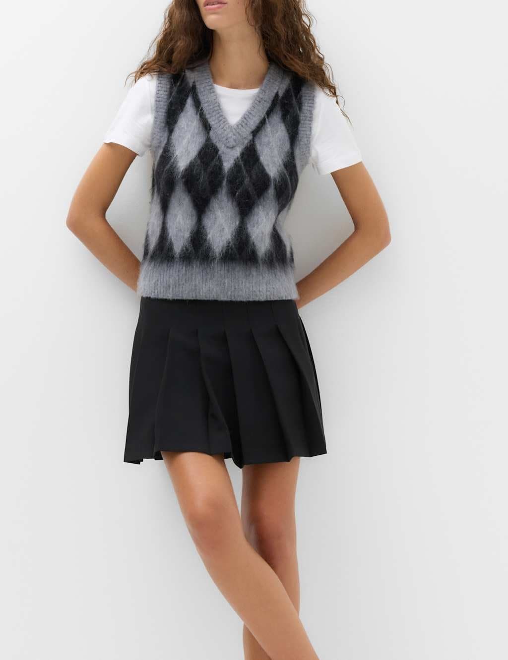 Marks & Spencer M&S Pleated Mini Skirt Black