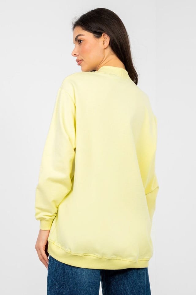 Love Lace Love Lace Women's Cotton Elastane Long Sleeve Sweatshirt in Yellow - 3