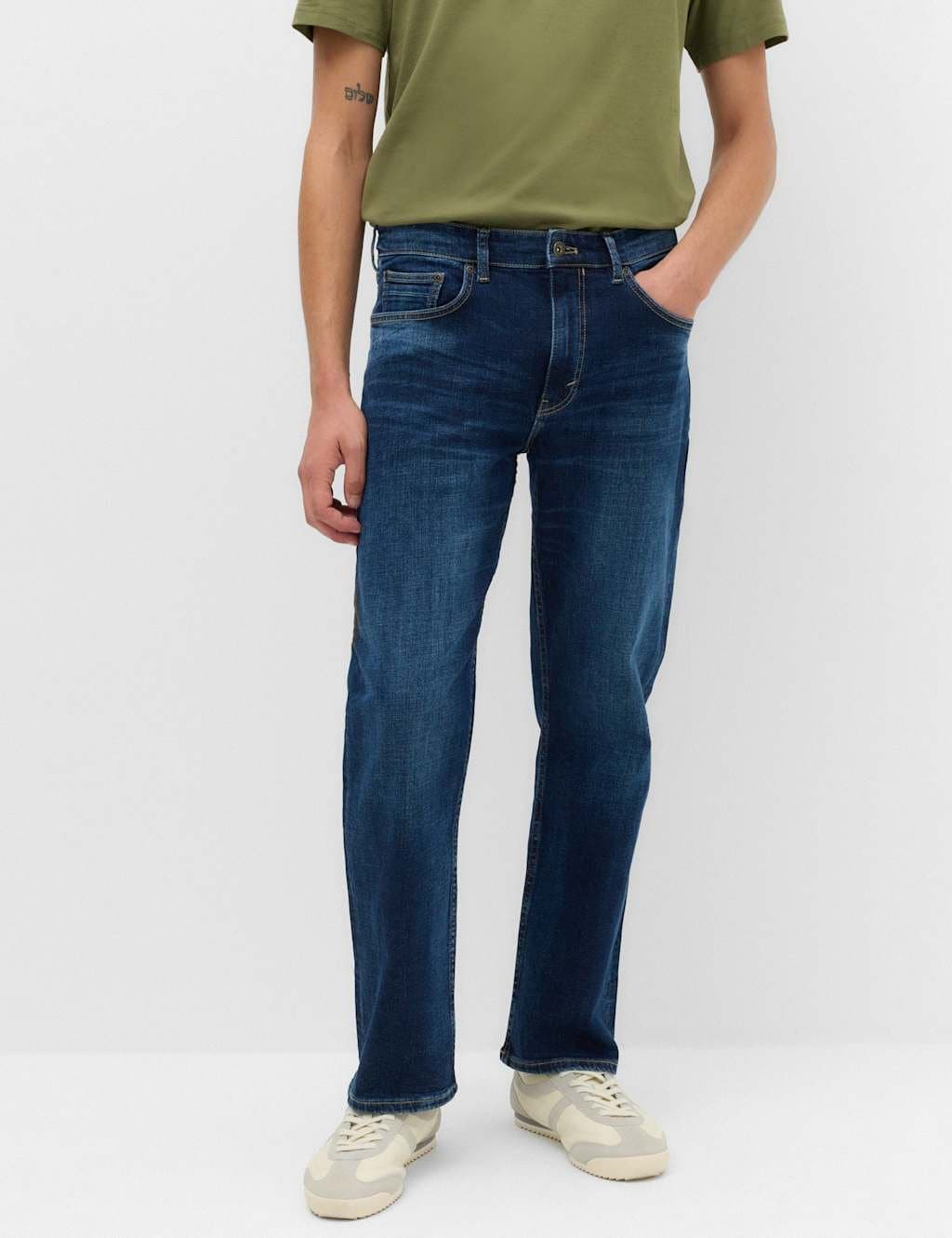 Marks & Spencer M&S Straight Fit Authentic Stretch Jeans Indigo