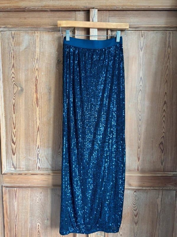 ASOS ASOS blue sequin maxi skirt