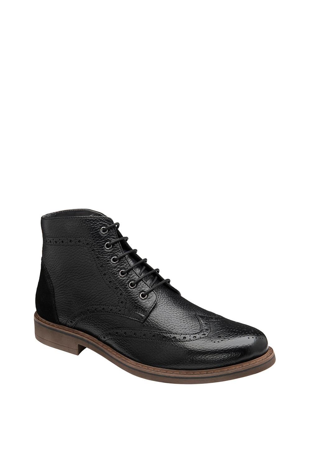 Frank Wright Frank Wright Men's 'Magnus' Leather Brogue Ankle Boot in Black