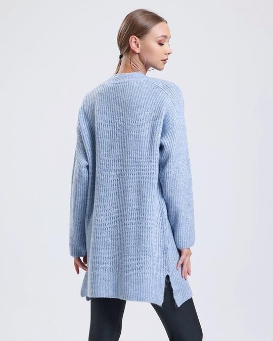 Alse Studio Alse Studio Women's Soft Oversized Long Jumper Knitted Dress in Blue - 2