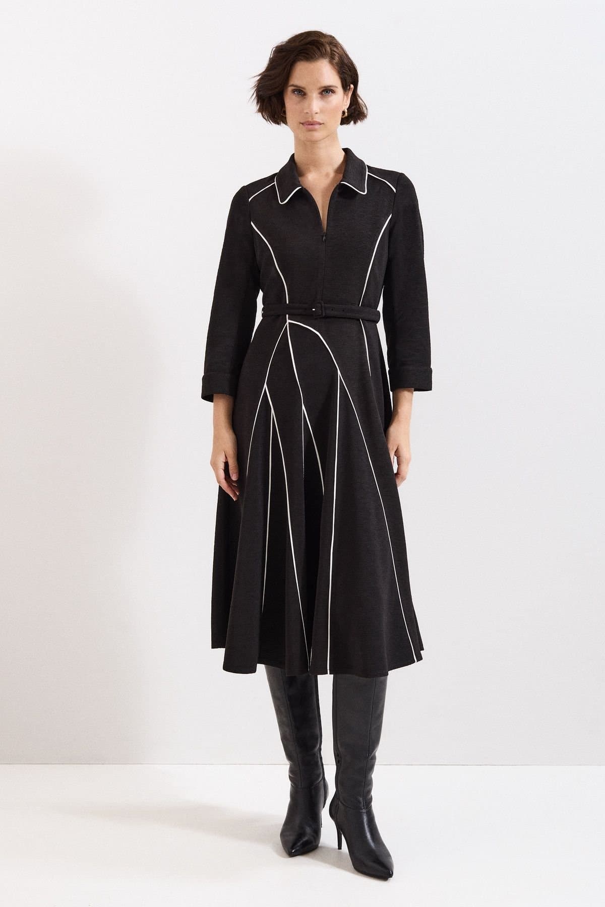 Phase Eight Phase Eight Women's Tilly Piped Dress in Black