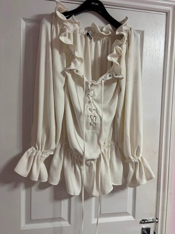 Carmella Carmella Boho rare plunge dress/ top smock ruffle holiday festival 10-12 med same day post - 1