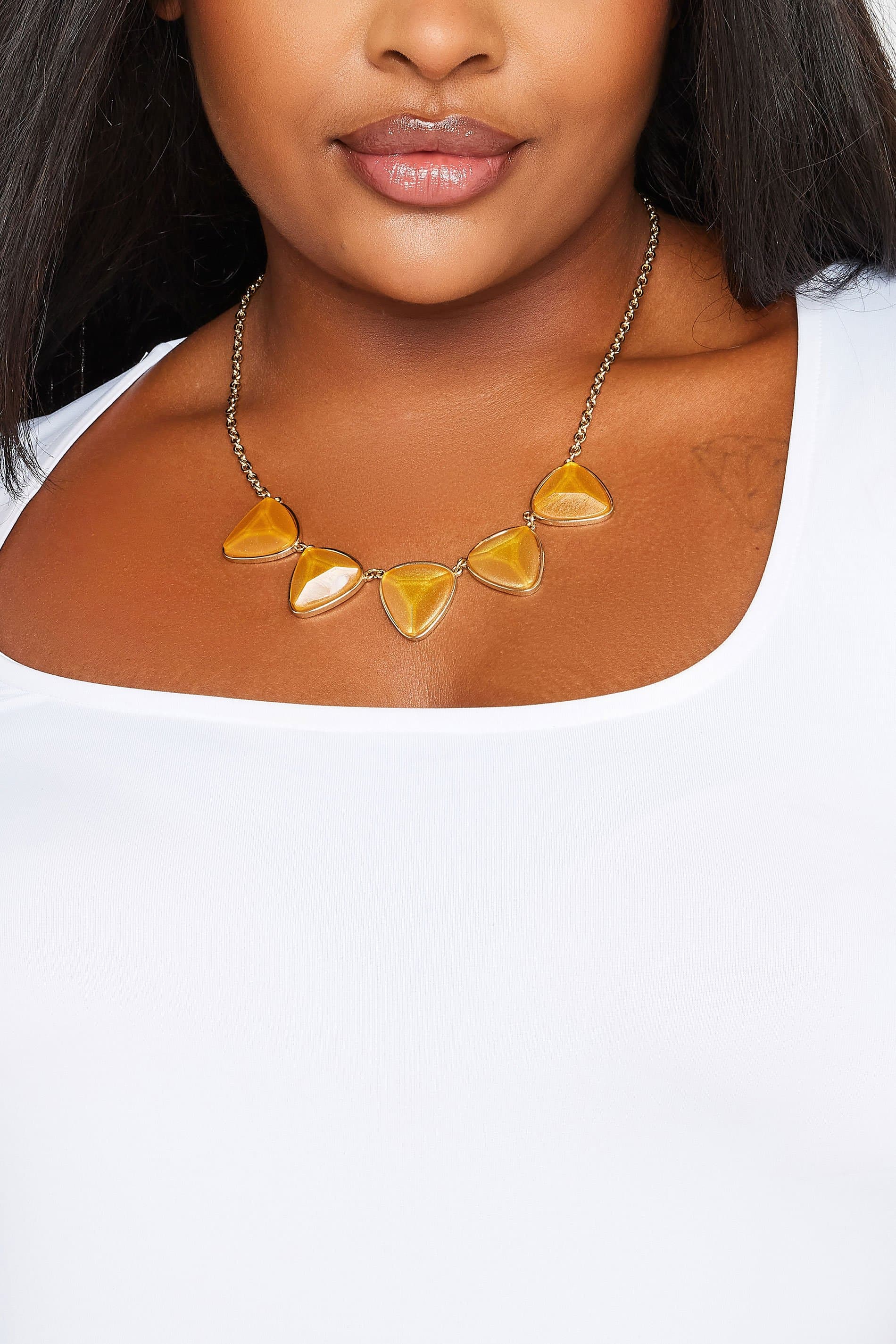 Yours Gold Tone Statement Gemstone Necklace
