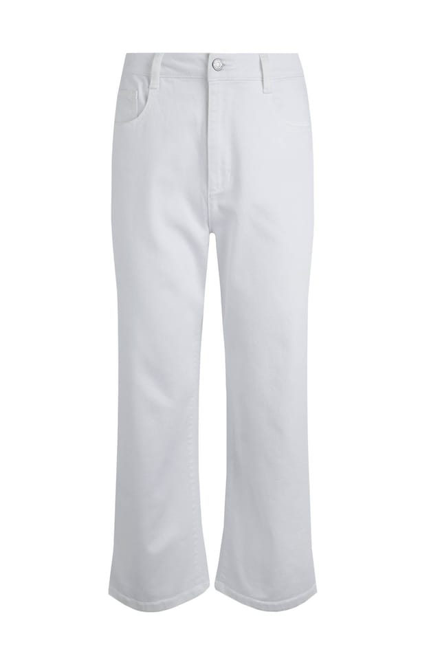 Weird Fish Weird Fish Women's Soulina Wide Leg Cropped Denim Jeans in White - 2
