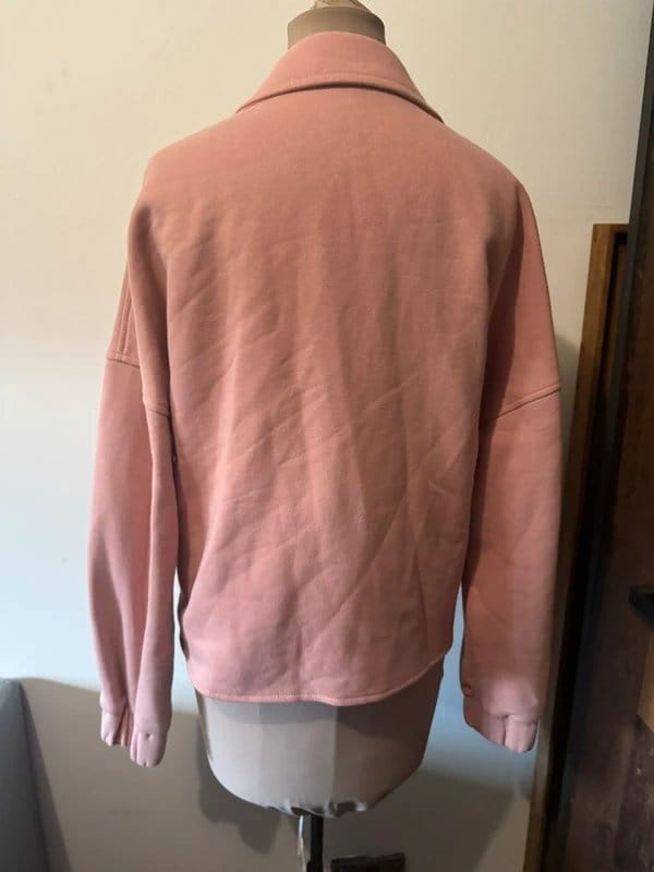 light pink dusty rose blazer varsity jacket spring