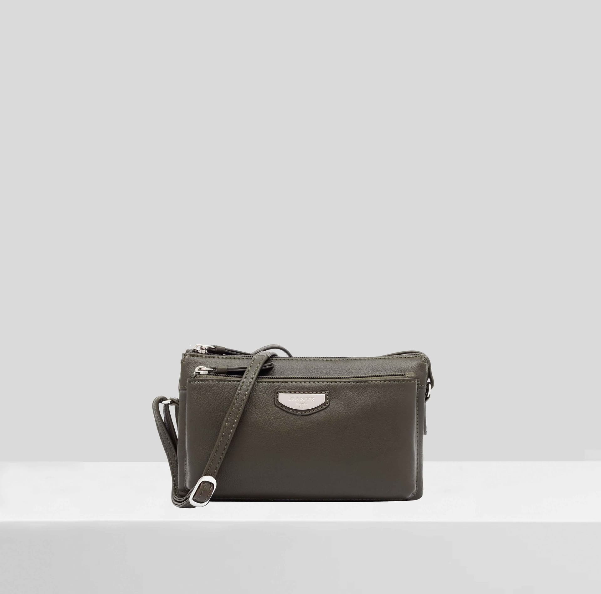 Dents Dents Women's Anaya Leather Cross Body Bag in Olive