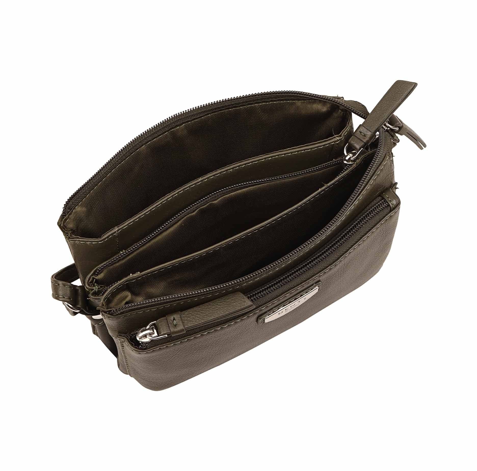 Dents Dents Women's Anaya Leather Cross Body Bag in Olive - 4