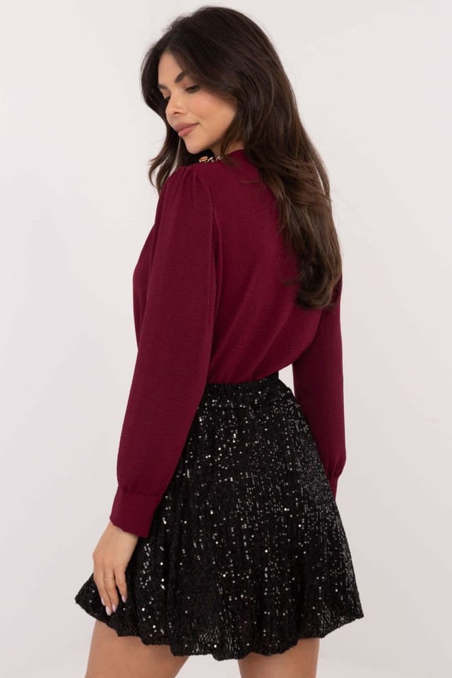 Love Lace Love Lace Women's Sequined Mini Bomb Skirt for Evening in Black - 3