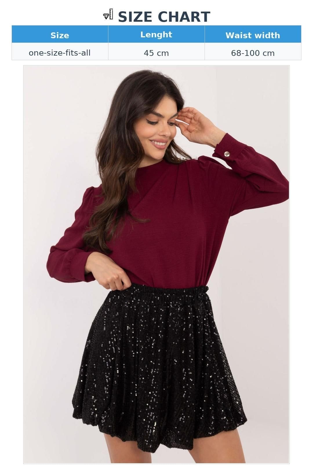 Love Lace Love Lace Women's Sequined Mini Bomb Skirt for Evening in Black - 4