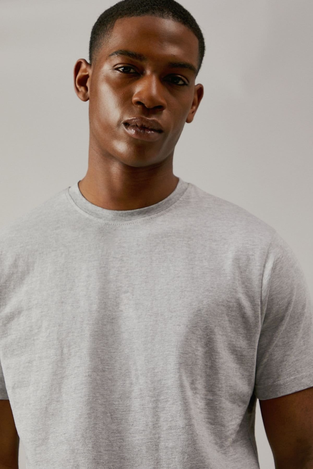 Burton Burton Men's Grey Marl Plain Crew Neck T-shirt - 4