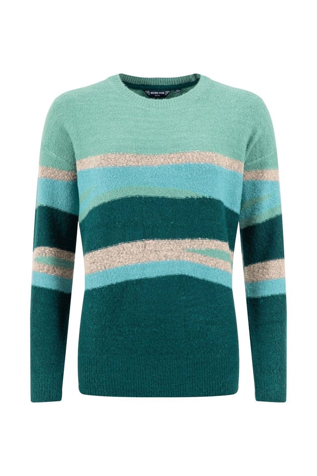 Weird Fish Weird Fish Women's Chiltern Intarsia Knitted Jumper in Teal - 2
