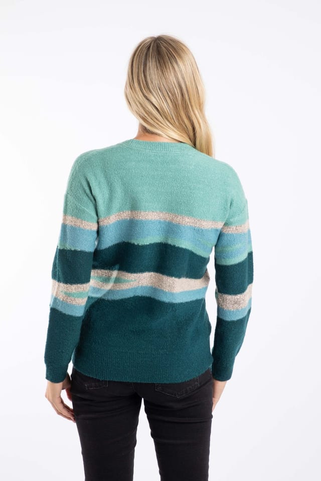 Weird Fish Weird Fish Women's Chiltern Intarsia Knitted Jumper in Teal - 3