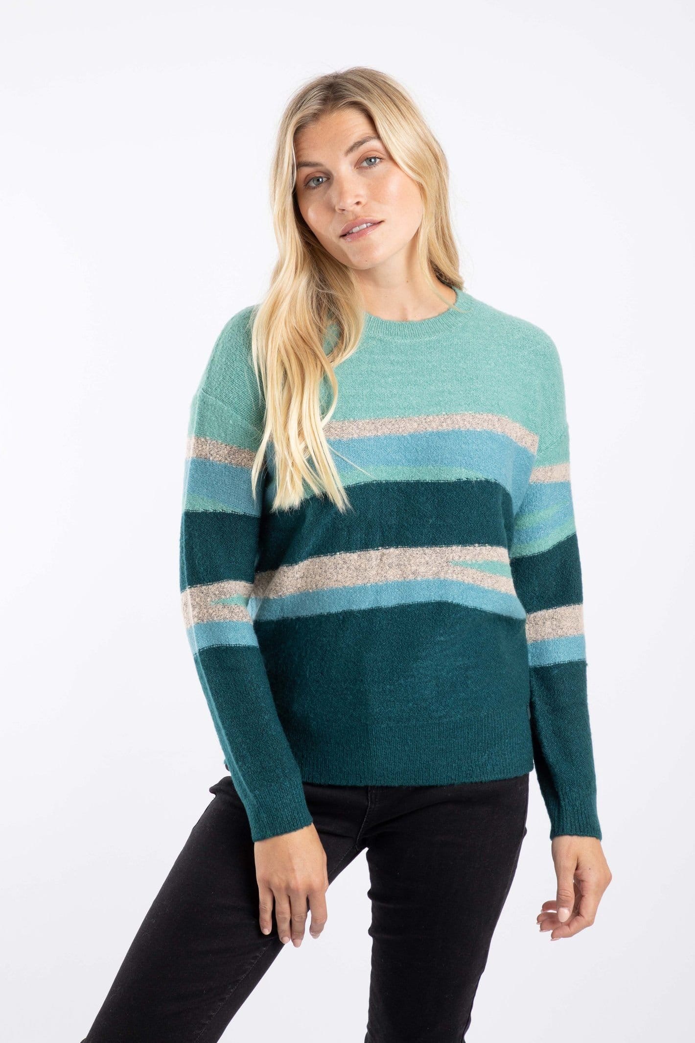 Weird Fish Weird Fish Women's Chiltern Intarsia Knitted Jumper in Teal - 4