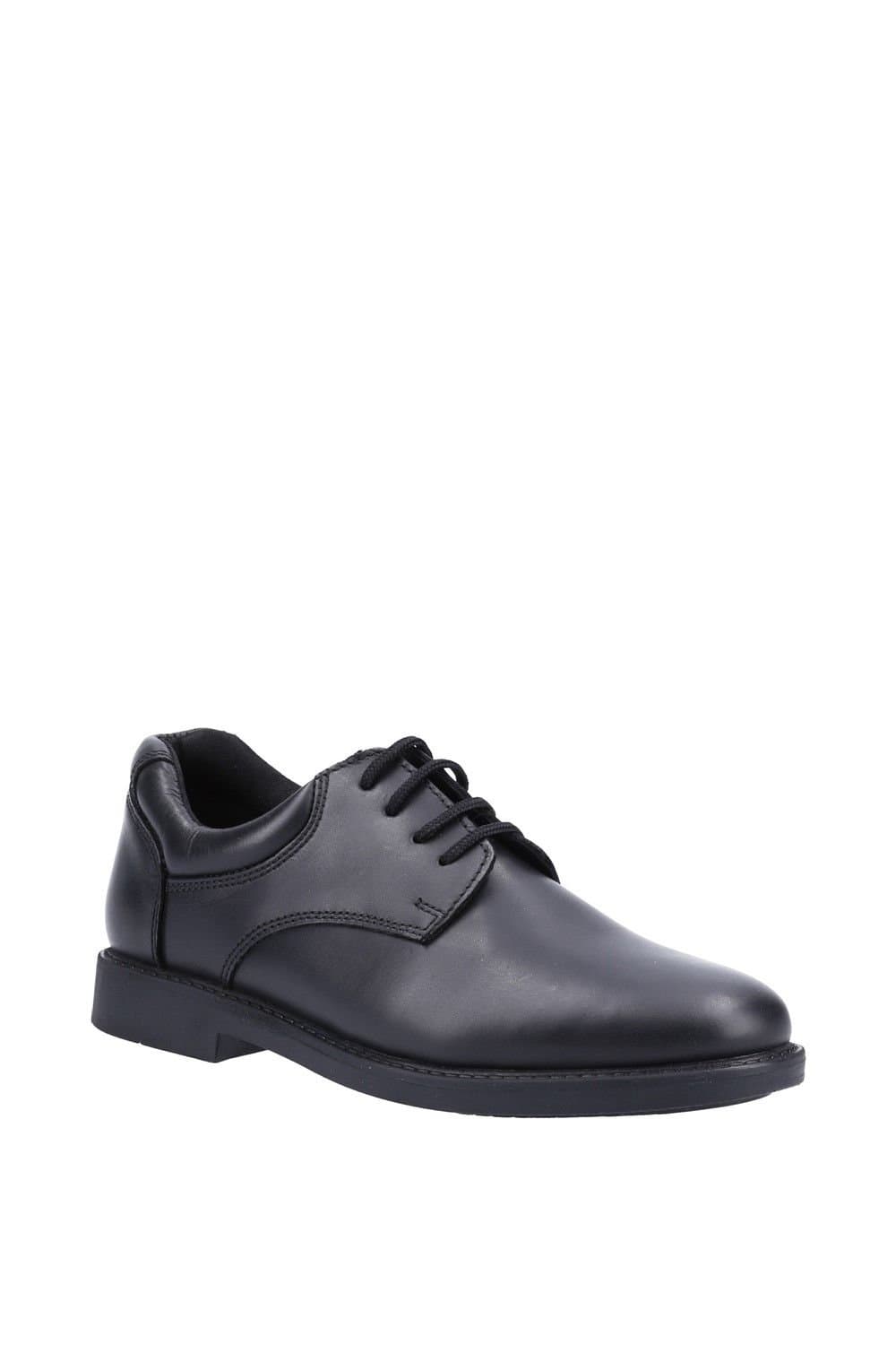 Hush Puppies Hush Puppies Black Leather Derby Shoes for Boys