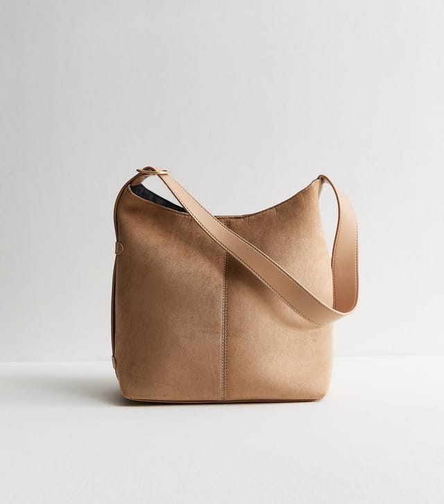 New Look Camel Faux Suede Bucket Bag Vegan New Look - 2