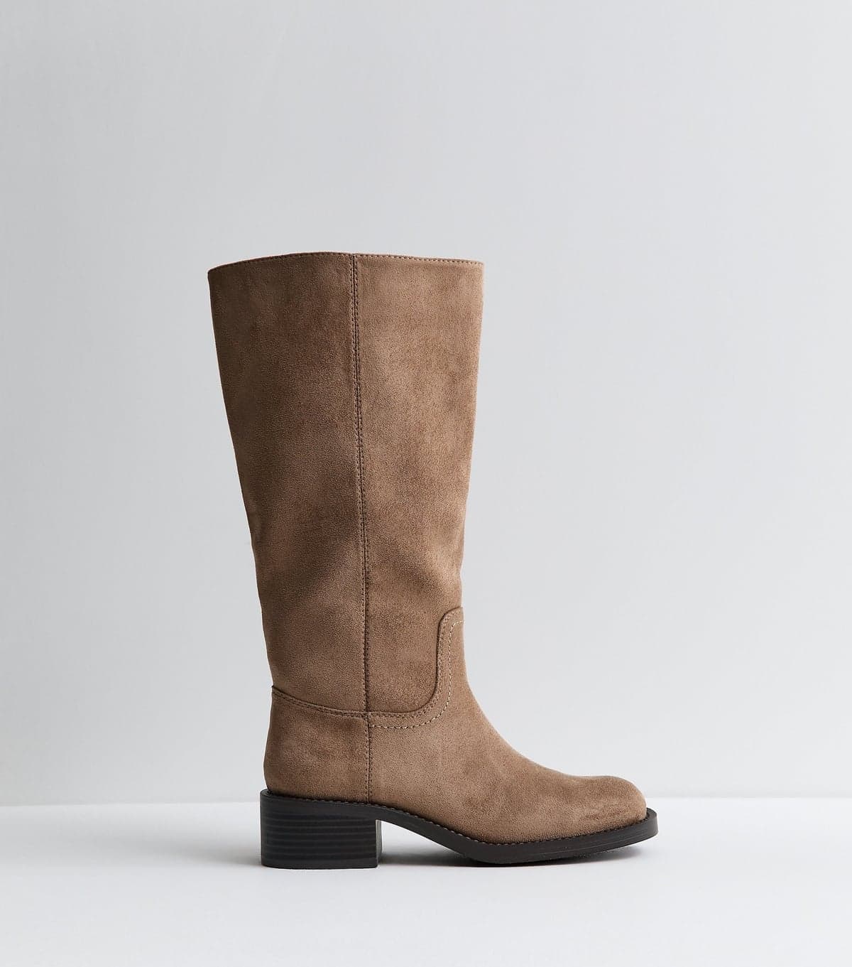 New Look Women's Mink Faux Suede Pull On Boots Vegan New Look