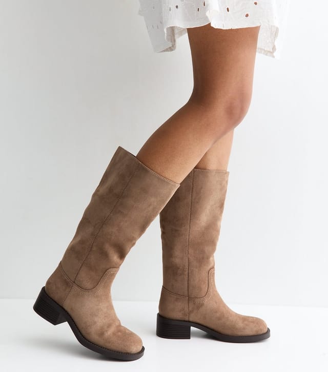 New Look Women's Mink Faux Suede Pull On Boots Vegan New Look - 2