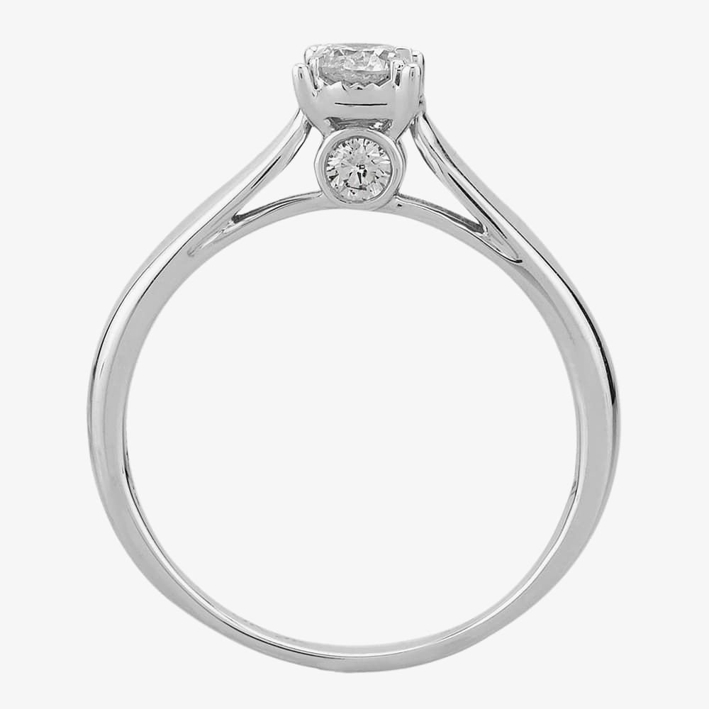 T.H.Baker T.H.Baker Women's 9ct White Gold 0.15ct Diamond Pave Set Half Eternity Ring in Silver - 3