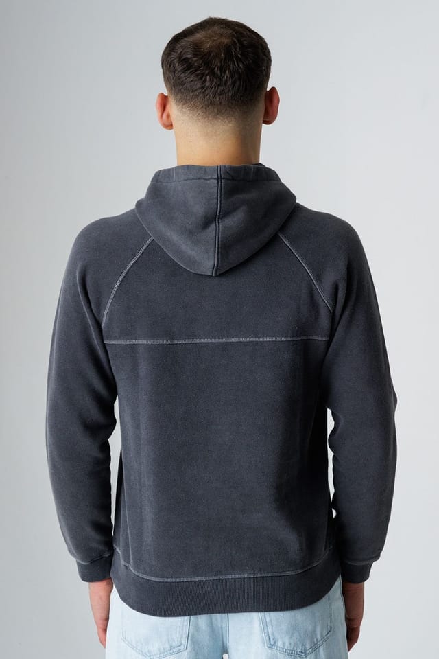 Influence Influence Men's Cotton Blend Acid Wash Hoody in Black - 2