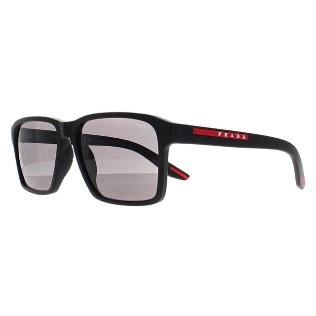 Prada Sport Prada Sport Men's Rectangle Black Rubber Dark Grey Polarized PS05YS - 2