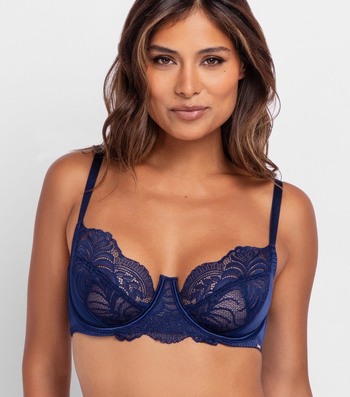 Dorina Blue Lace Full Coverage Underwired Bra