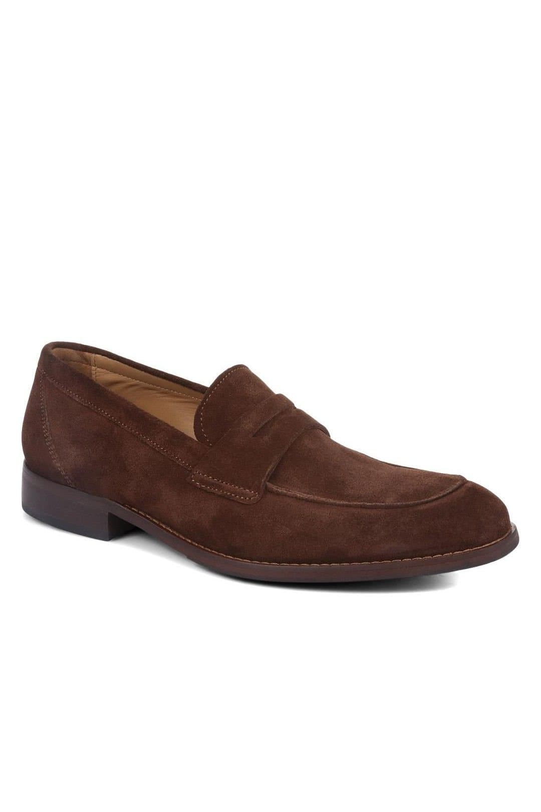 Jones Bootmaker Jones Bootmaker Men's Russell Leather Penny Loafers in Brown