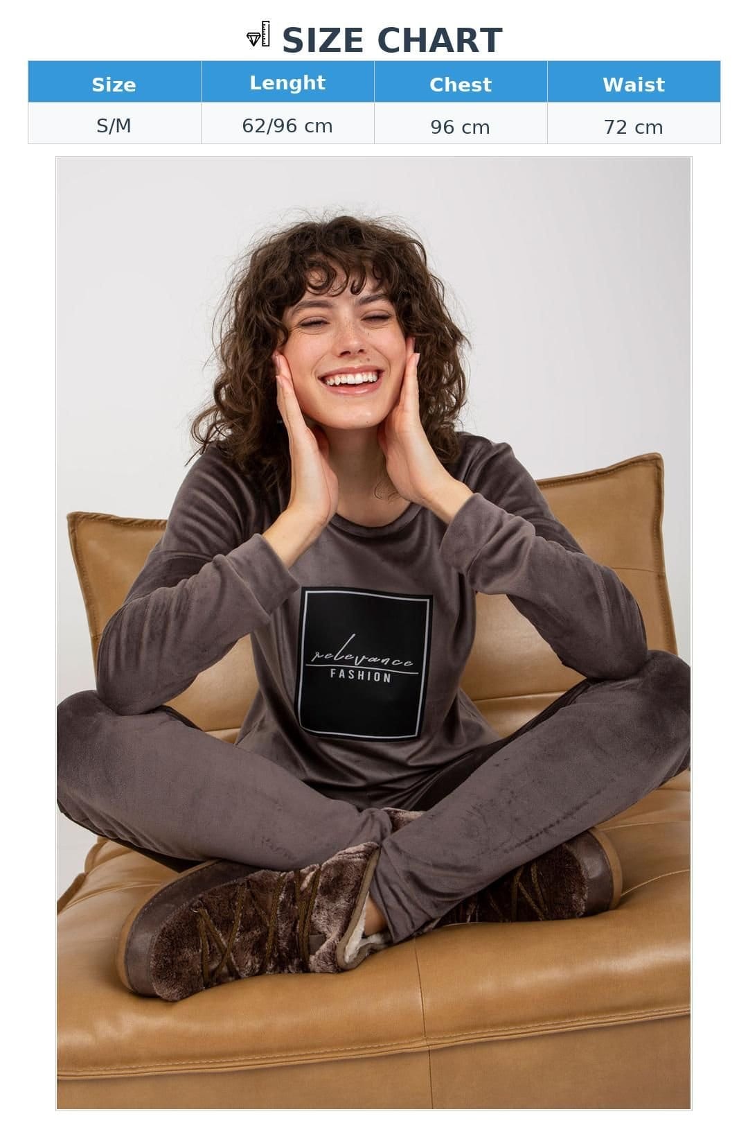 Love Lace Love Lace Women's Velour Tracksuit Set Sweatshirt & Pants Style 177075 in Grey - 4